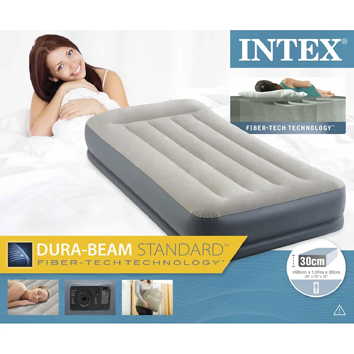Intex Pillow Rest Mid-Rise Airbed Twin