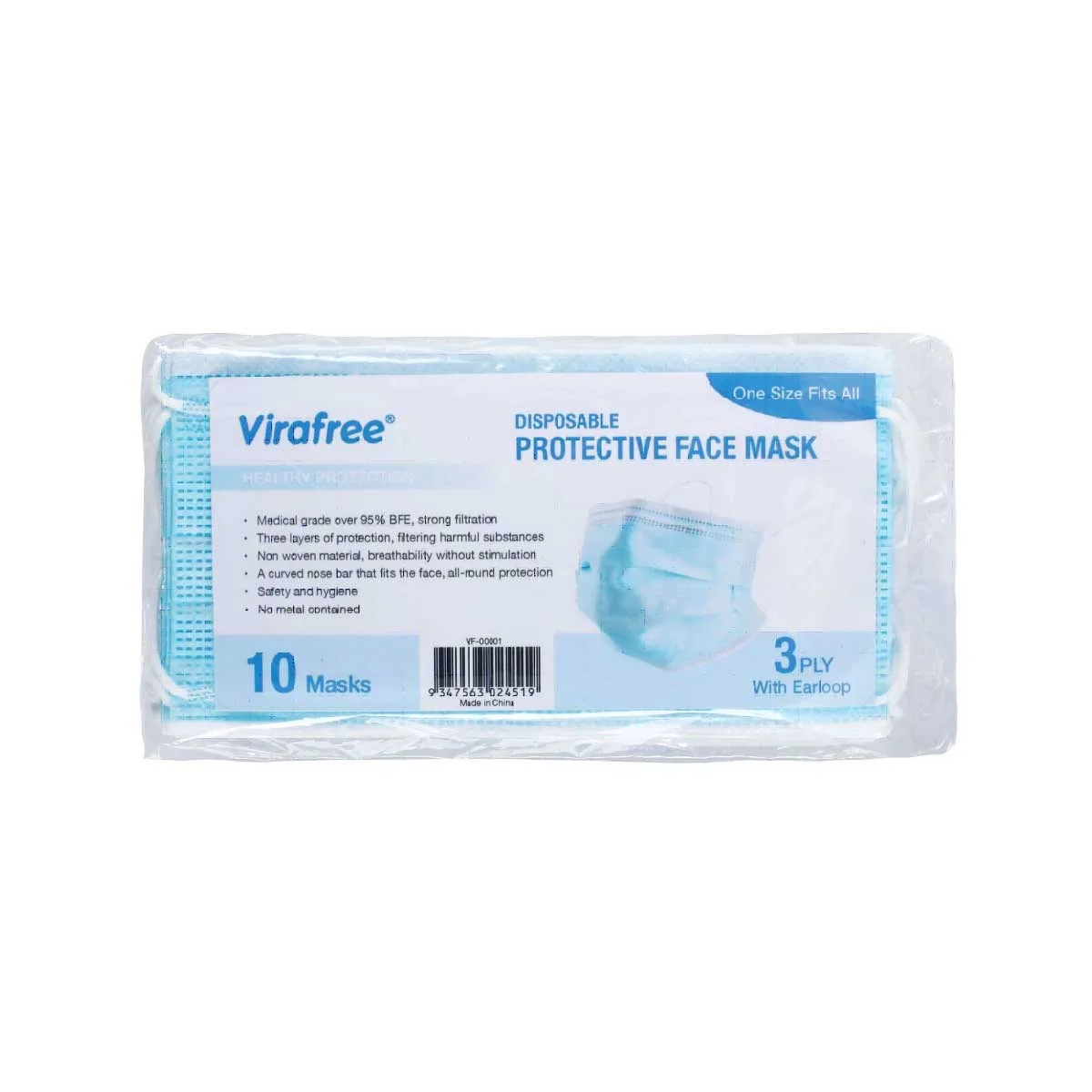 Virafree Protective Facemask 10pk