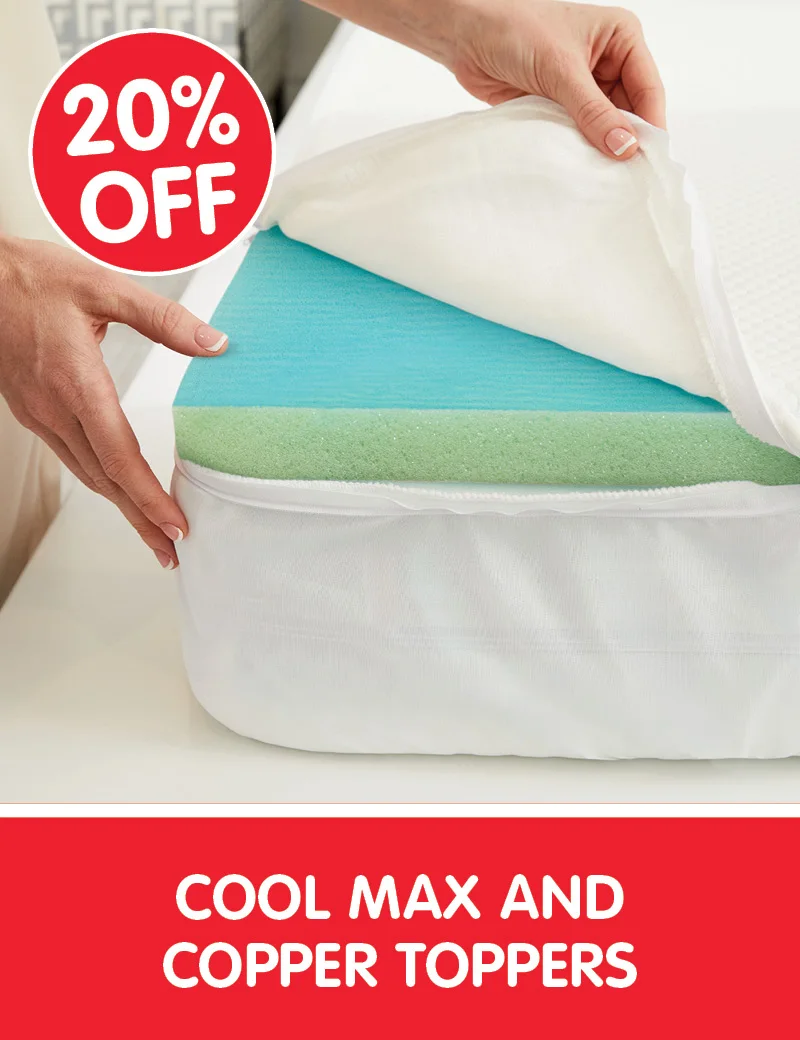 20% off Cool Max and Copper Toppers