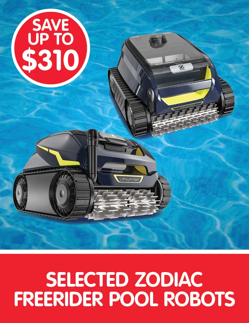 Save up to $310 on Selected Zodiac Freerider Robotic Pool Cleaners