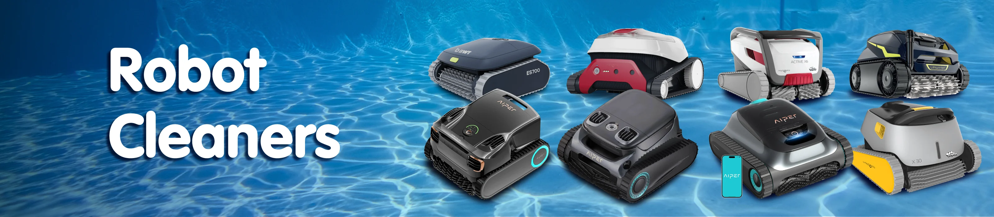 top-rated robotic pool cleaners displayed underwater, showcasing advanced designs for swimming pool cleaning in Australia