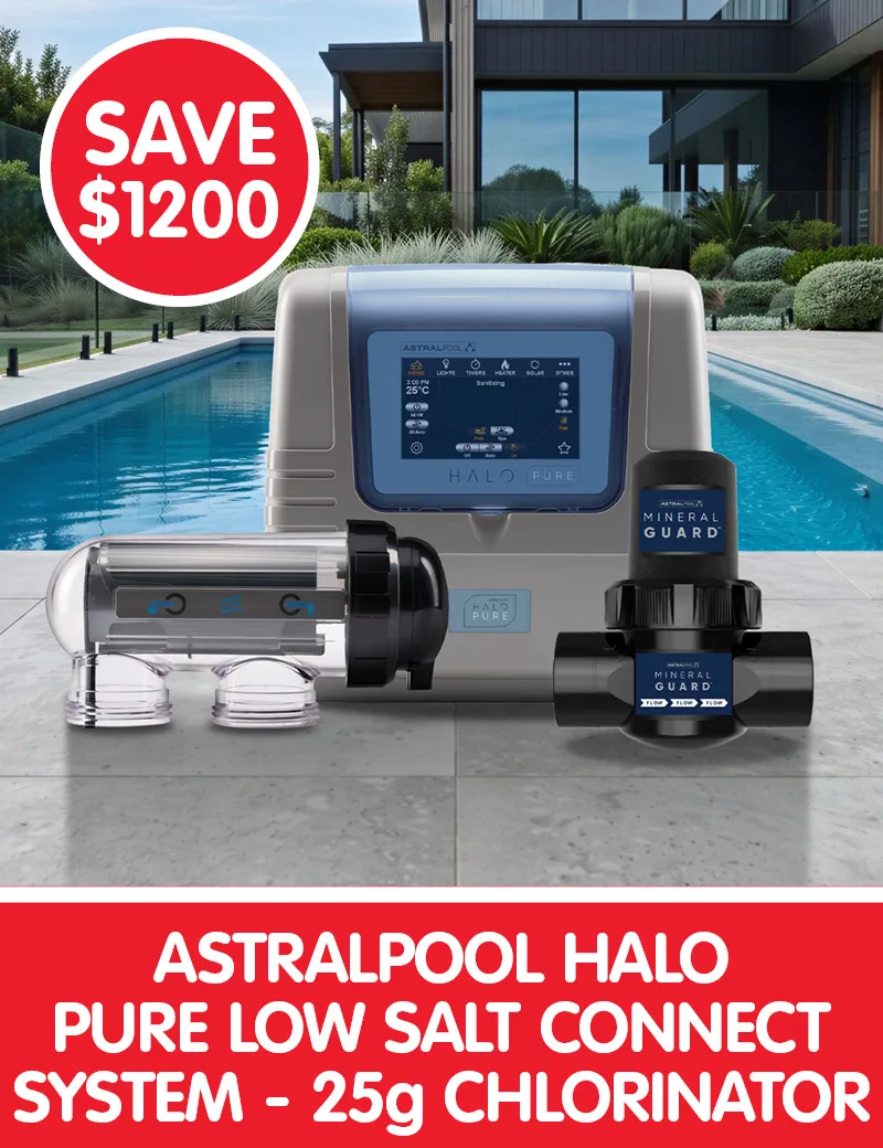 Save $1200 on AstralPool Halo Pure Low Salt Connect System 25g Chlorinator