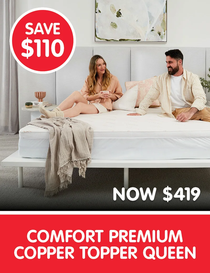 Save $110 on Comfort Premium Copper Topper Queen