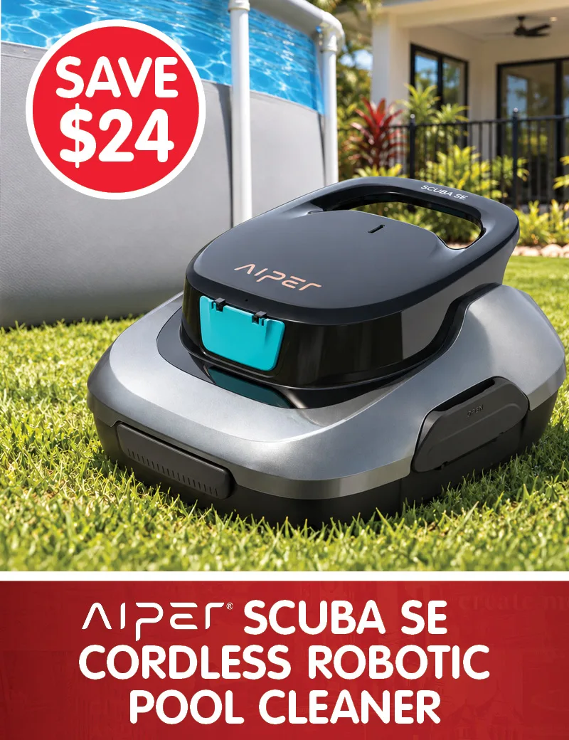 Save $24 on Aiper Scuba SE Cordless Robotic Portable Pool Cleaner