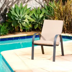 Polymaster High Back Aluminium Cushion Slate