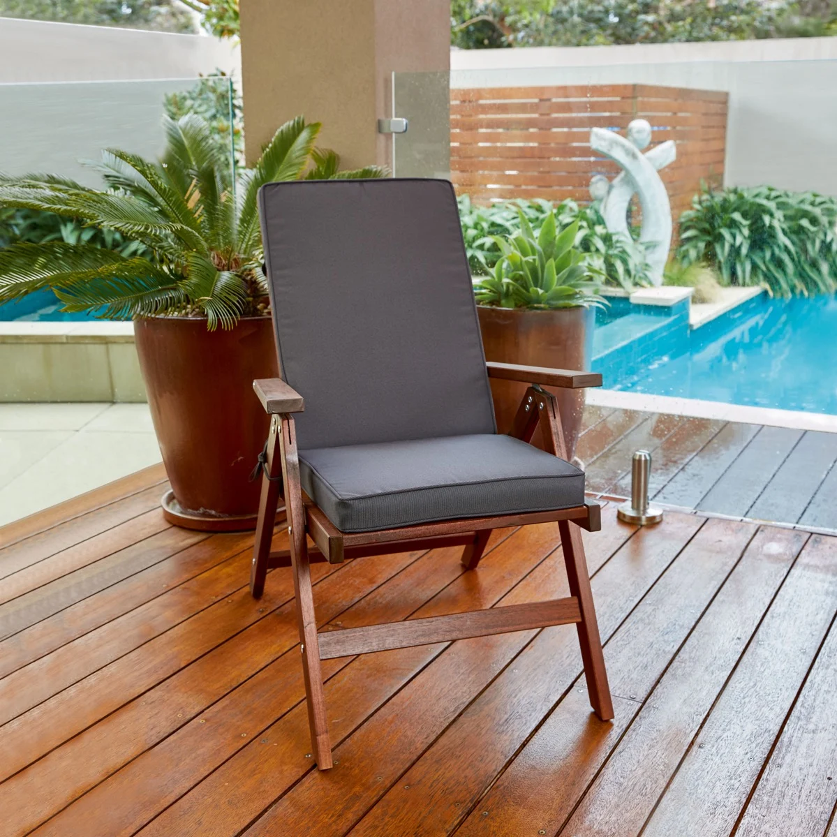 Polymaster High Back Timber Cushion Sand