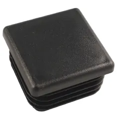 Square Plastic Internal Chair Tip - Black 16mm