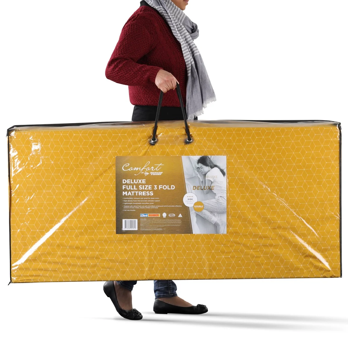 Comfort Deluxe Full Size 3 Fold Mattress - Double