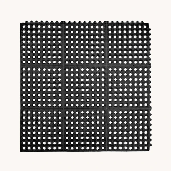 Clark Rubber Interlocking Honeycomb Rubber Indoor/Outdoor Mat 90cm x 90cm