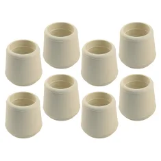Heavy Duty Rubber Chair Tip 8 Piece Bundle - White 22mm