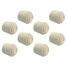 Heavy Duty Rubber Chair Tip 8 Piece Bundle - White 22mm